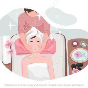 وکتور ماساژ خانم Woman doing massage